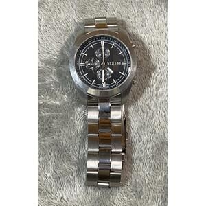 Decade Watch Men Stainless Steel Black Dial Quartz ( Needs Battery)